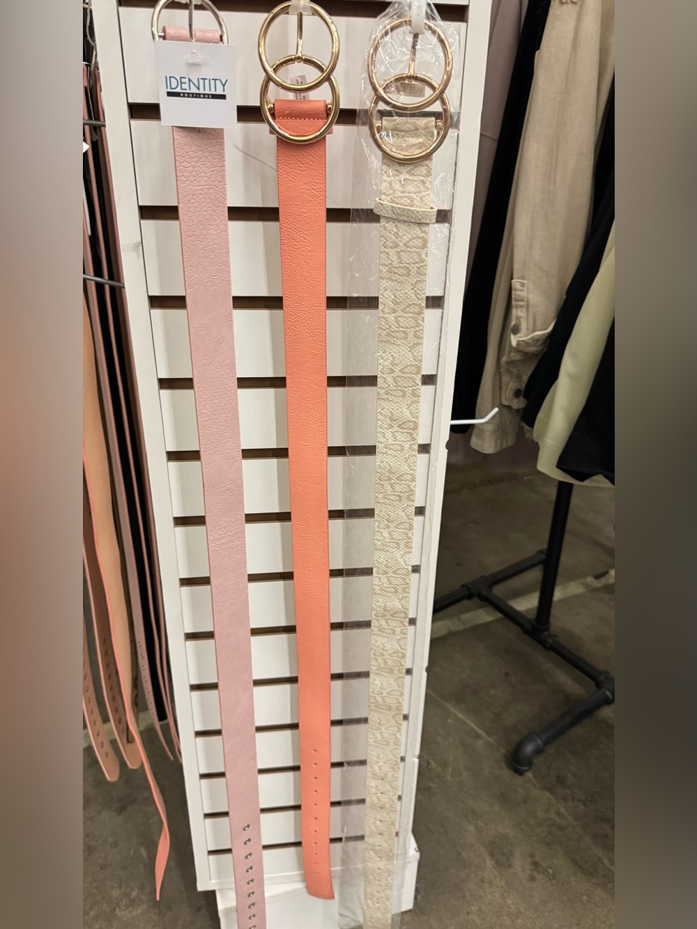 Pink, Coral and Beige Patterned Women's Belts - Triple Pack